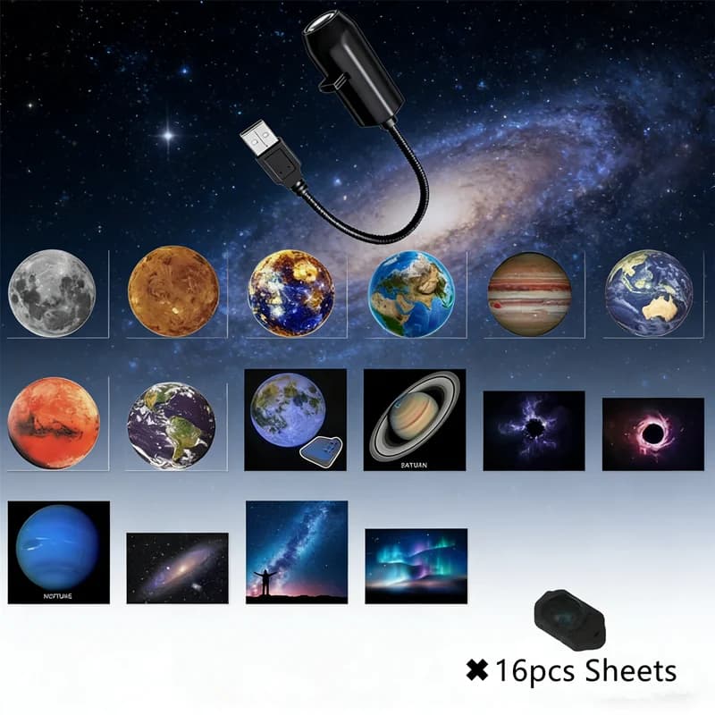 Nuova Lampada di Proiezione USB Luna e Terra 2026, Luce Notturna Galassia e Cielo Stellato, Illuminazione Atmosferica per Decorazione Camera da Letto