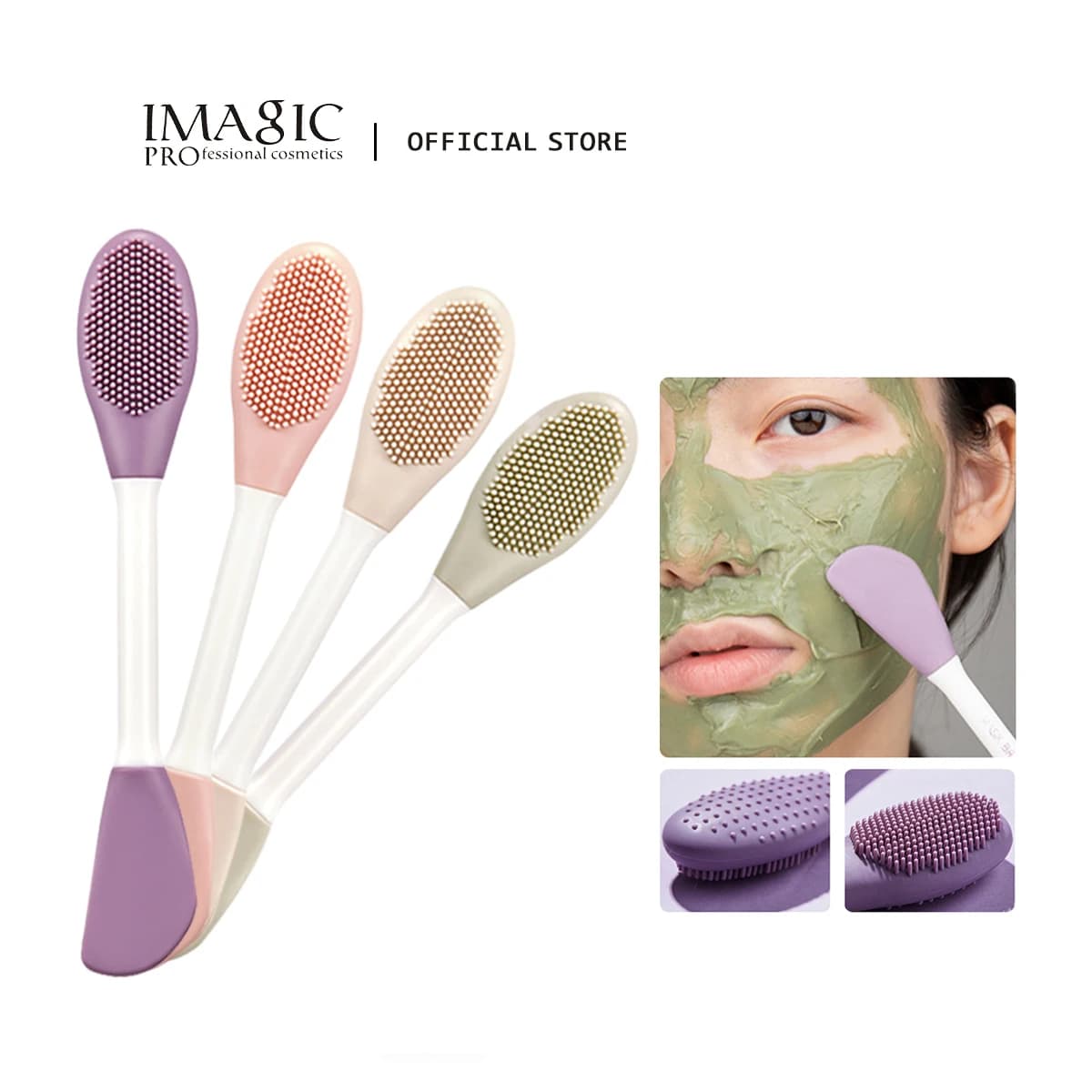 IMAGIC Spazzola in Silicone 2 in 1 per Pulizia Viso e Maschere, Esfoliante per la Cura della Pelle, Strumento per la Pulizia Profonda dei Pori e dei Punti Neri