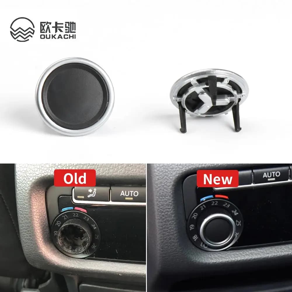 Auto posteriore condizionatore d'aria rotazione clima manopola di controllo pulsante copertura posteriore A/C pannello decorativo copertura placcatura anello per VW Sharan