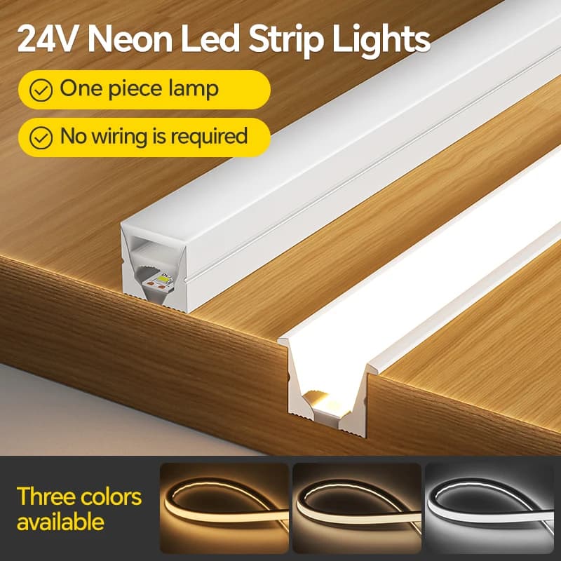 Difusore flessibile del profilo del canale impermeabile della luce di striscia LED al neon del silicone pop 24V per l'illuminazione incorporata dell'armadio della cucina dell'armadio
