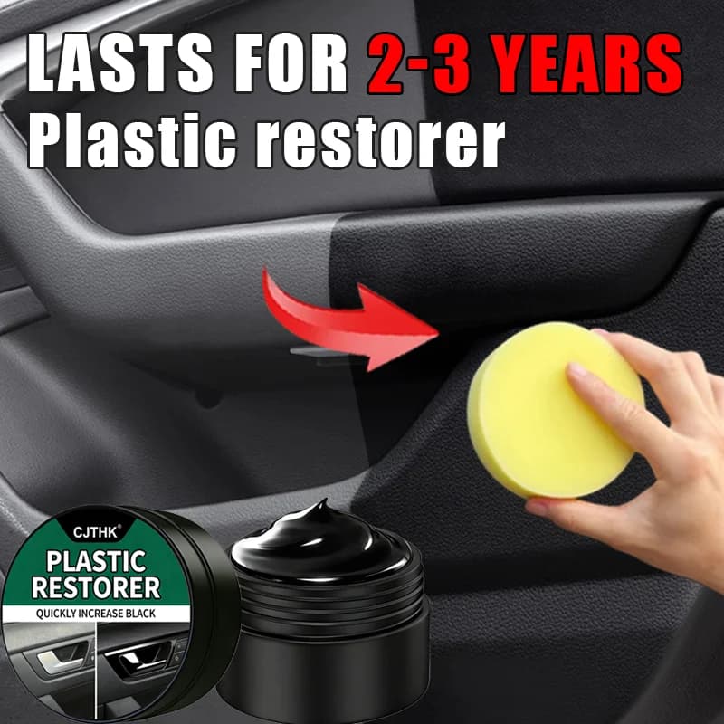 Rinnovatore per plastica auto, effetto nero lucido, cera per rivitalizzazione interni auto, rivestimento per pelle e pannelli, agente lucidante e riparatore per auto