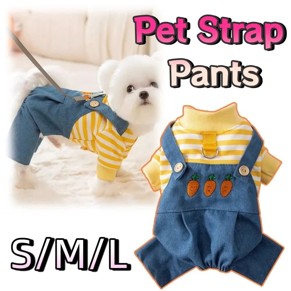 Abbigliamento per Animali Domestici: Tuta Carina per Cani, Costume da Cucciolo a Cartone Animato, Traspirante e Comoda, con Bretelle, Accessori per Animali
