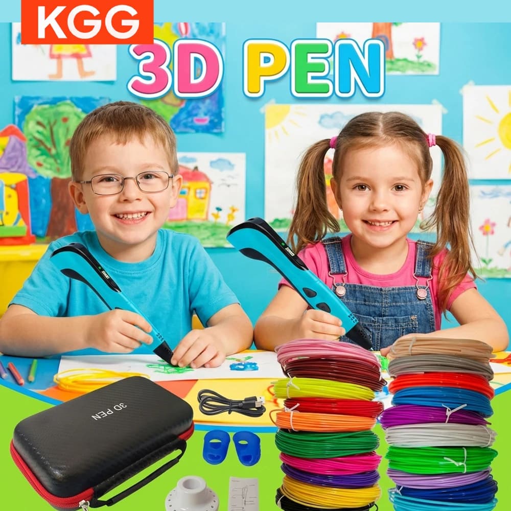 3D Pen Set Updated for Children with LED Screen, 3D Printing Pen with 100M PLA Thread and Travel Box, Christmas Gift and Children's Birthday