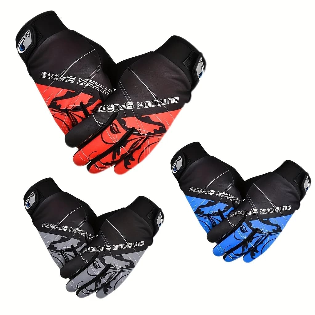 Full Finger Touch Screen Sports Gloves, Anti-slip Shock Absorbing Bicycle Motorbike Riding Gloves Lightweight Breathable Fitness