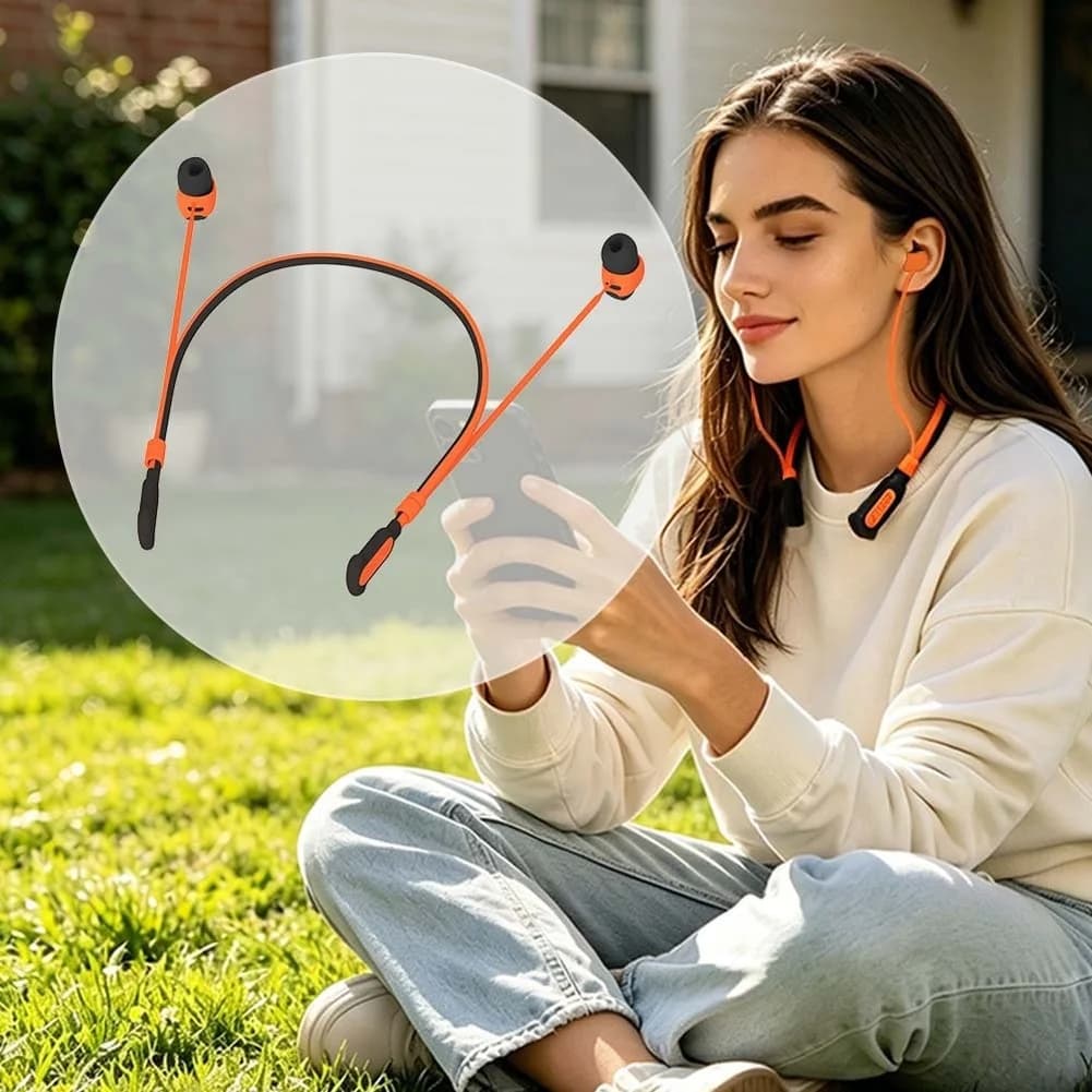 Silicone Headphone Neck Strap For Sony WF-1000XM6 Anti-Lost Earphone Rope Holder Cable Wireless Earbuds Secure Lanyard