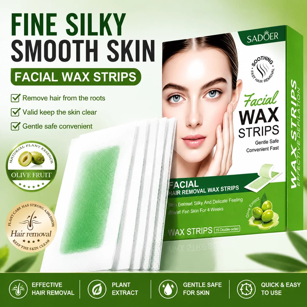 Carta cerata per depilazione all'olio d'oliva, carta cerata a freddo per collo, braccia, gambe, strumento di bellezza per il corpo - Articolo caldo del momento