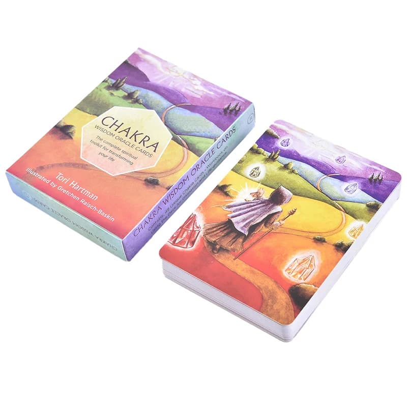 Carta a colori di alta qualità Chakra Saggezza Oracolo Carte dei tarocchi occulto Forniture per stregoneria Carte Oracle d'amore Divinazione psichica