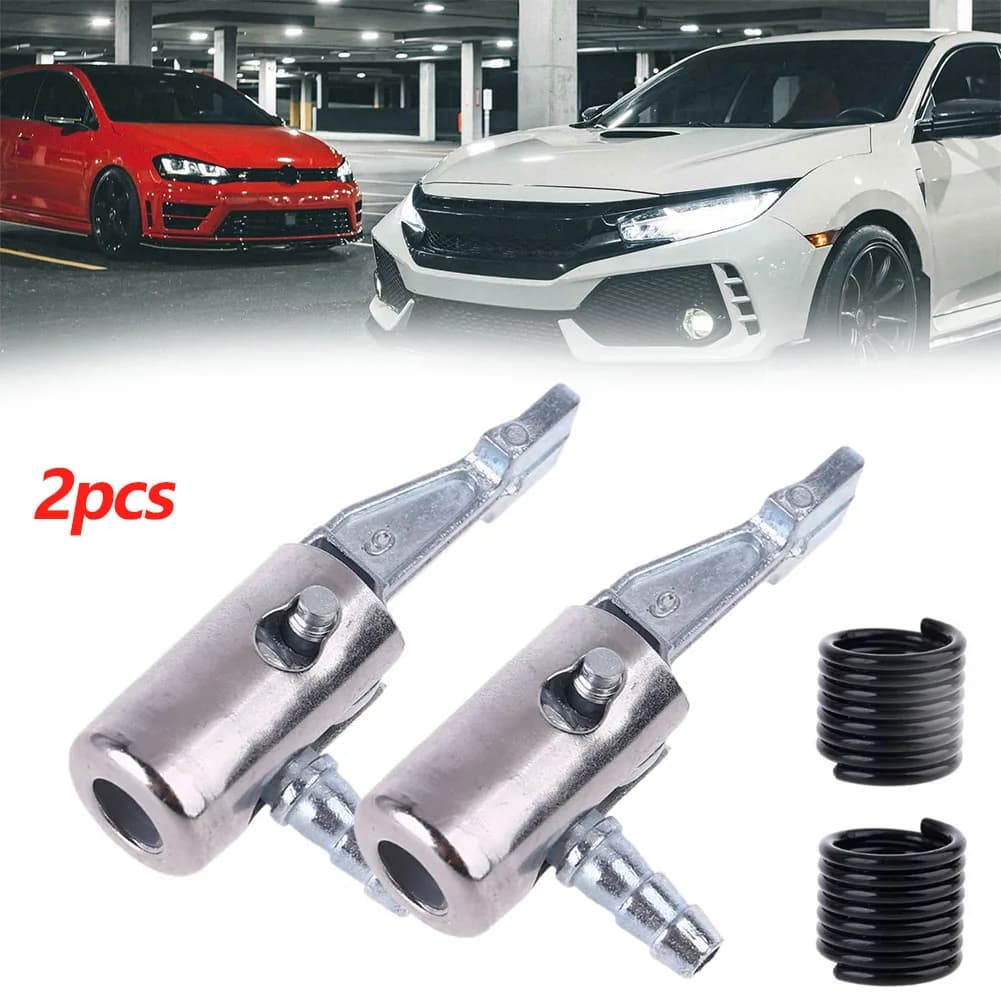 1/2 pz 1/4 Blocco Sul Mandrino Dell'aria Auto Camion Pneumatico Gonfiatore Valvola Pompa di Aria Clip Ugello Adattatore In Metallo connettore con molla