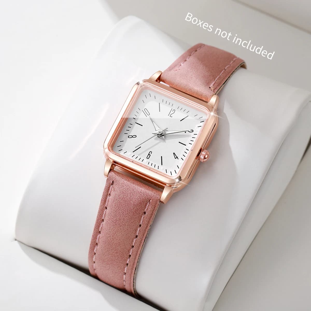Quartz watch with women's fashion leather strap Simple watch with small square dial Reloj Mujer Girl's Watch (without box)