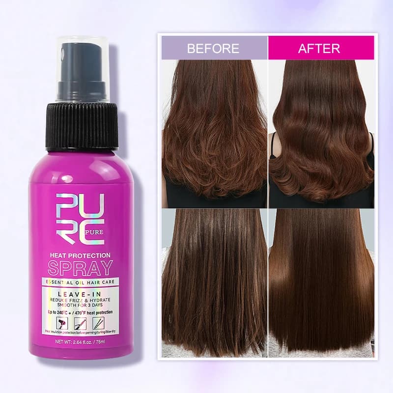 PURC Protezione dal calore Spray Olio di argan Riparazione Danneggiata Levigatura Raddrizzamento Trattamento professionale per capelli alla cheratina Cura dei capelli