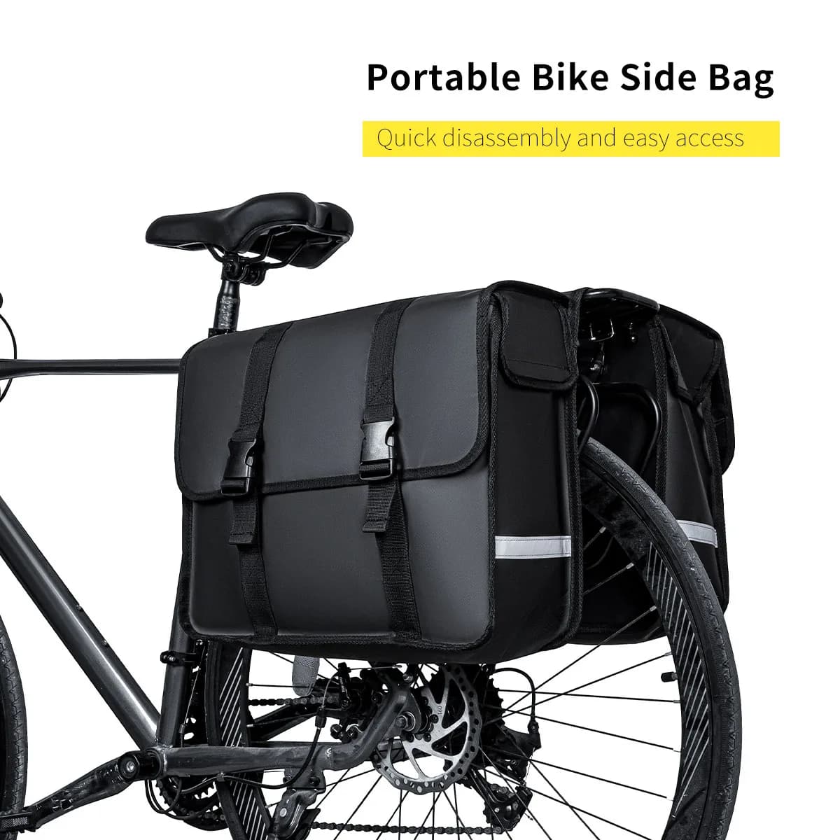 Borsa da bicicletta per mountain bike, borsa da trasporto di grande capacità, borsa per portapacchi posteriore, borsa per sellino posteriore, borsa da telaio per bici, borsa portaoggetti.