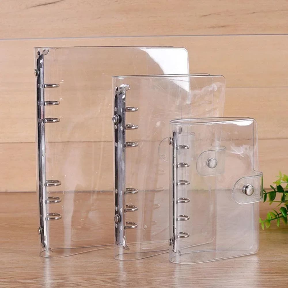 Cartella portadocumenti con clip in plastica colorata trasparente A5/A6/notebook Raccoglitore ad anelli a fogli mobili Agenda Agenda Forniture per ufficio scolastico