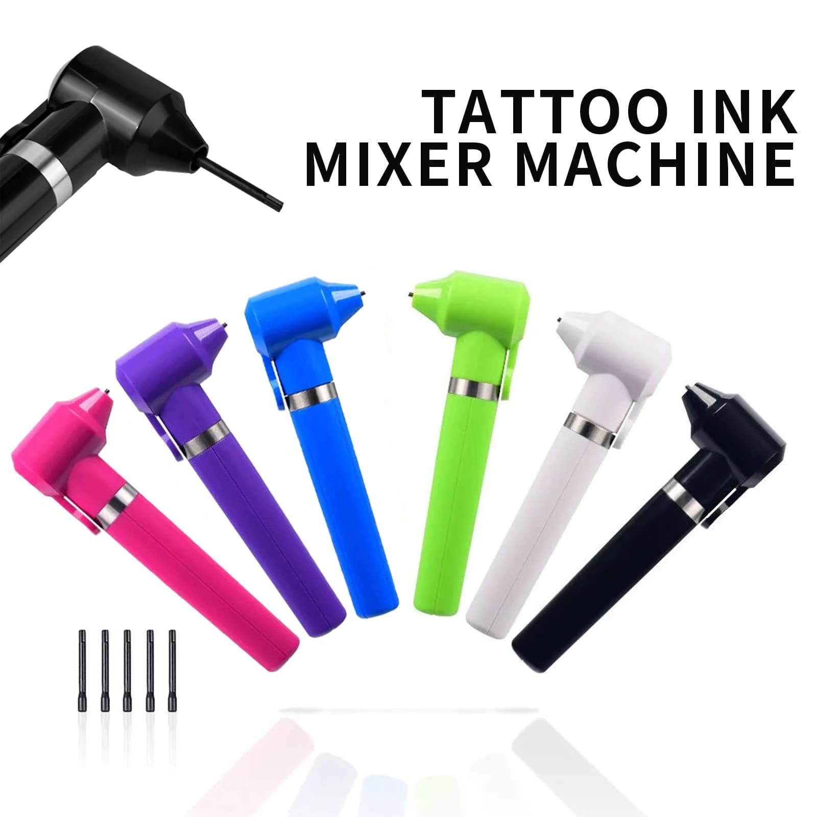 LASTJUDG Tattoo Ink Mixer Supply of high quality tattoo machines with 5 mixing sticks Professional Tattoo Ink Mixer for Permanent Makeup