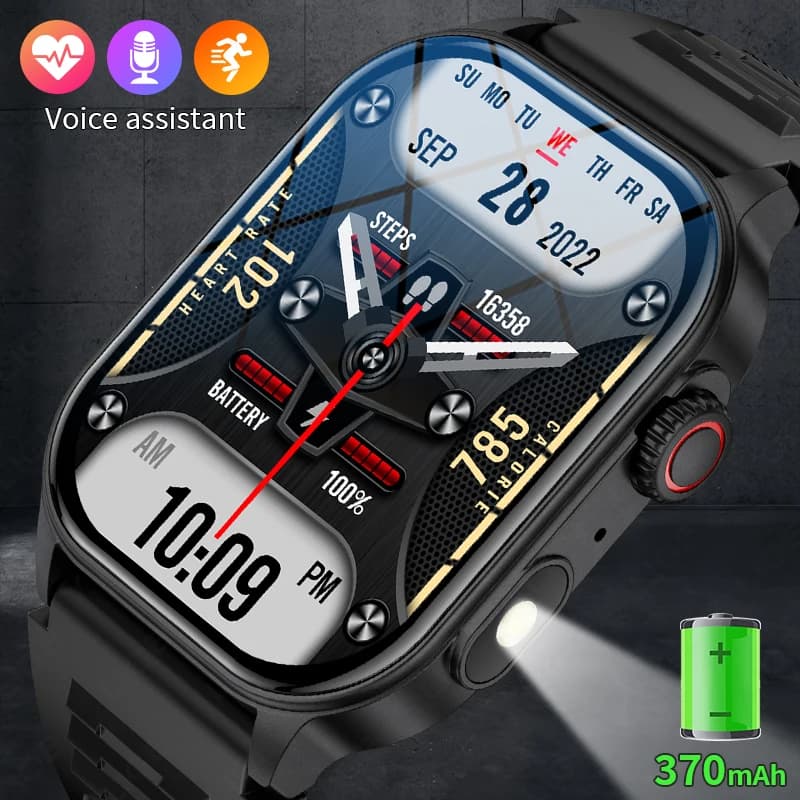 LIGE Outdoor Smart Watch Man Calling Bluetooth Fitness Tracker Heart Rate Sleep Health Monitor LED Flashlight Smartwatch 2026