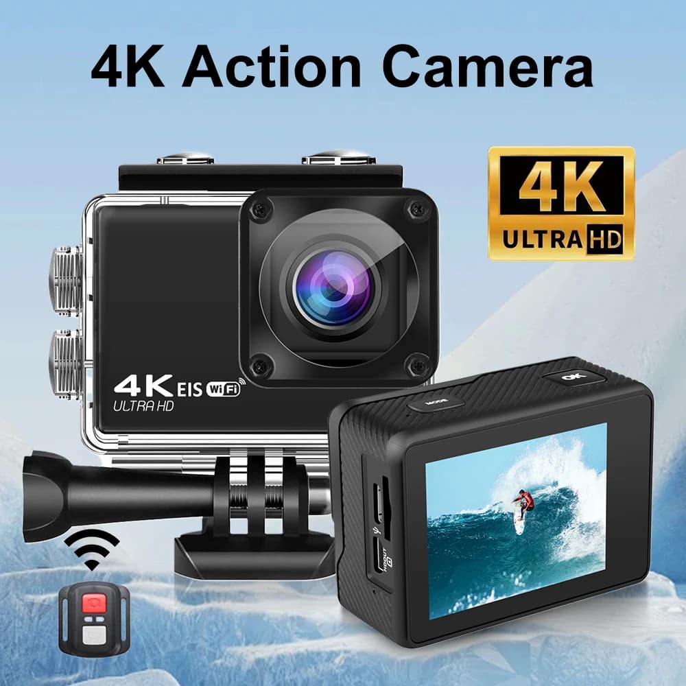 4K/60fps Action Camer 24MP wi-fi 2 "IPS LCD 170D Underwater 30M casco Video Sport Anti-Shake Action Camera con obiettivo IMX386