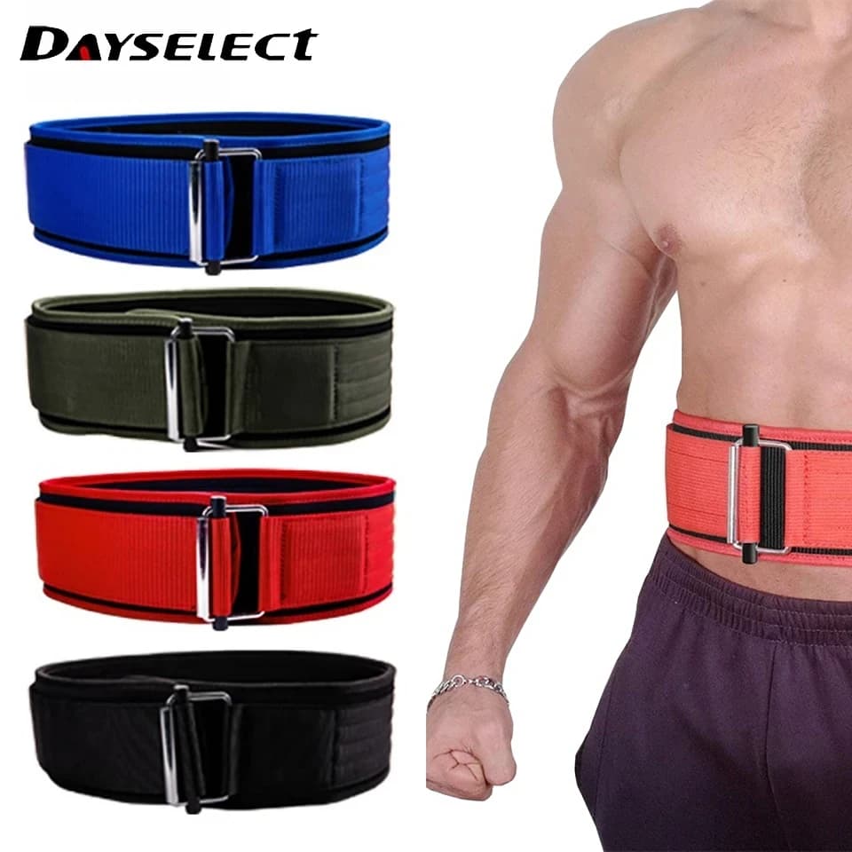 Self-locking Buckle Weightlifting Belt Fitness Adjustable Nylon Gym Workout Belts Deadlifting Squatting Lifting Back Support