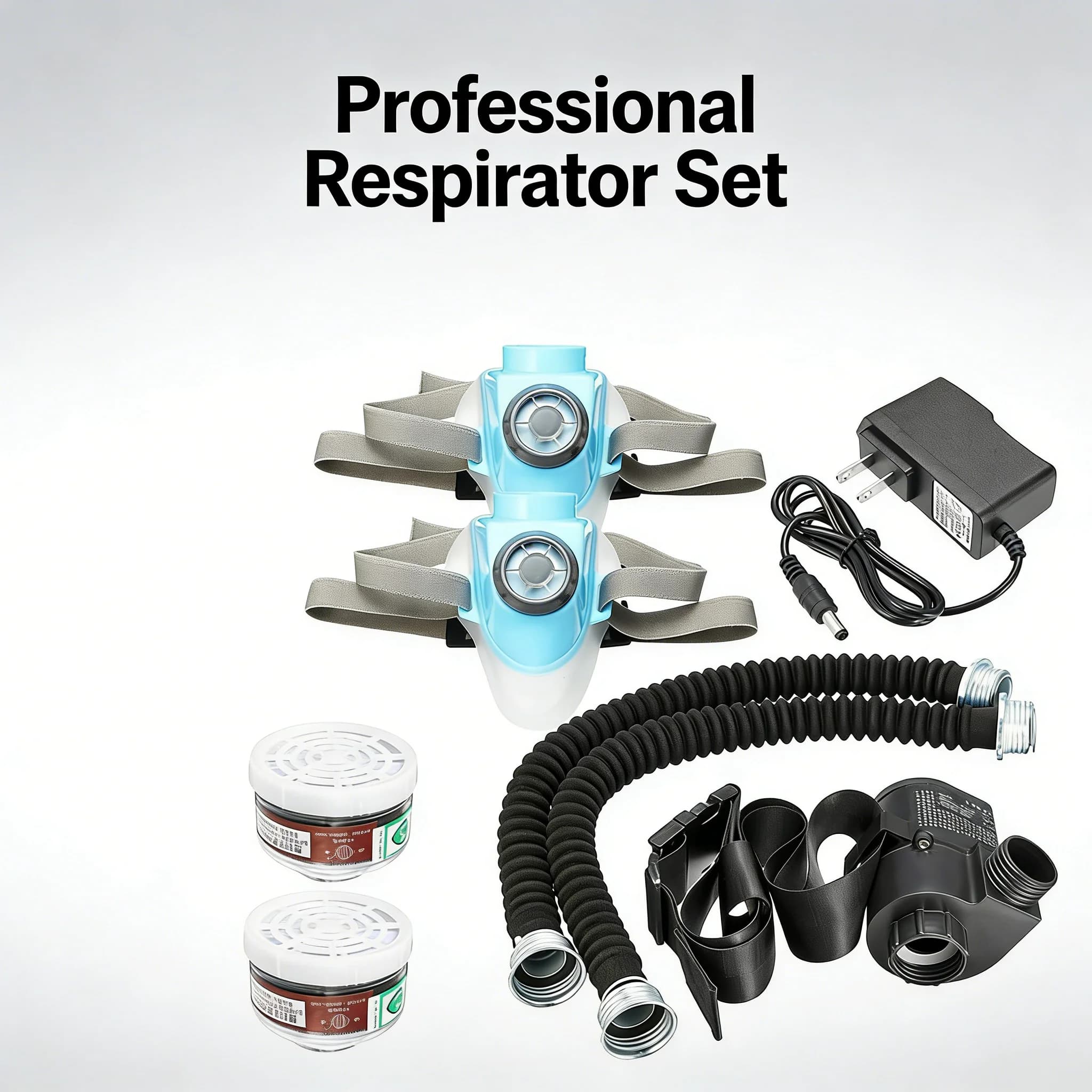 Respiratore Portatile di Alta Qualità 8-in-1 con Alimentazione Elettrica dell'Aria, Maschera Antipolvere per Uso Industriale e Miniere di Carbone, Mezza Maschera