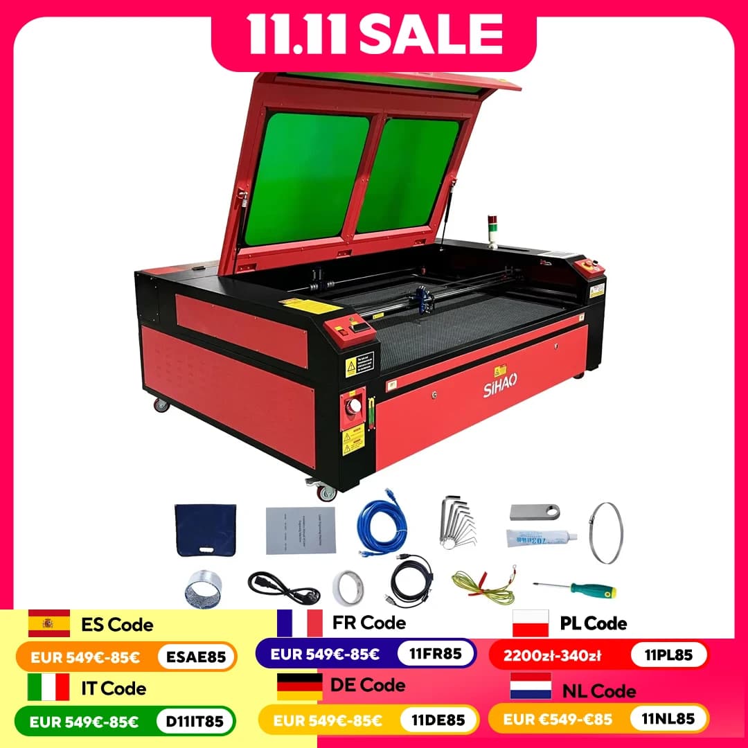 Laser engraving machine CO2 SIHAO, cutting machine for engraving 50/60/80/100/130W for works of art in wood and fabric