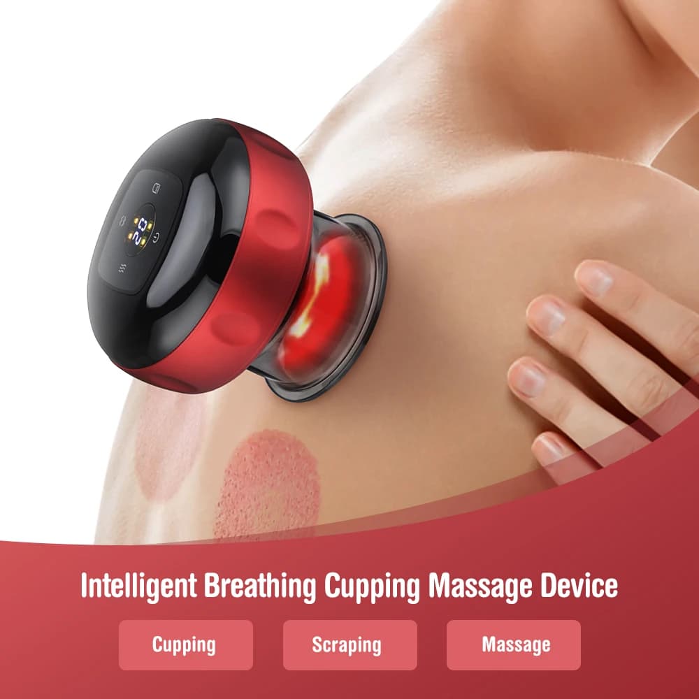 Massage device with intelligent vacuum cover Electric heating Scratch suction cups Physical fatigue Allevia la salute Guasha