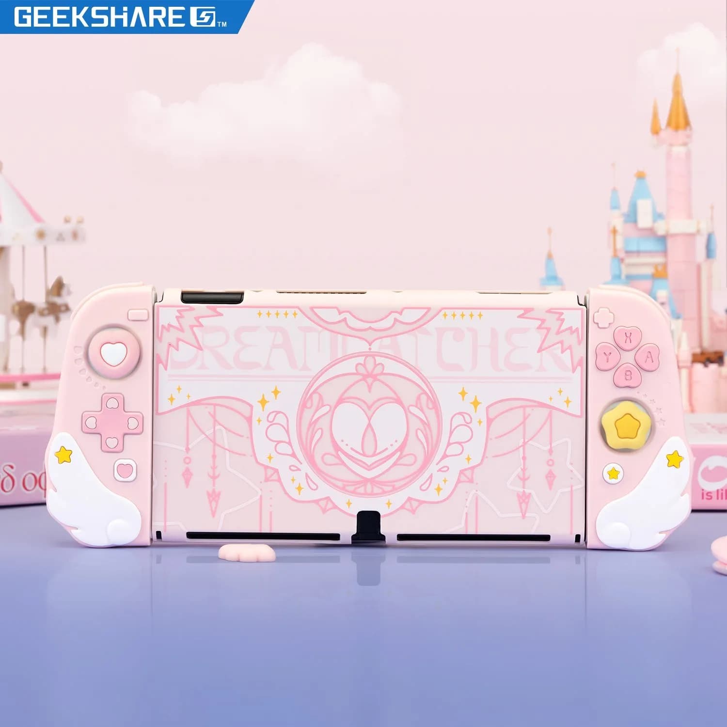 GeekShare Nintendo Switch custodia protettiva OLED accessori per giochi NS Pink Star 3D Silicone Nintend Switch OLED Shell di alta qualità