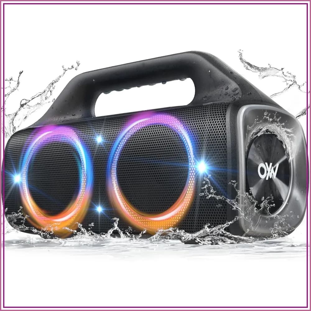 IPX67 Waterproof Bluetooth Speaker: 80W Peak Loud Portable Wireless Party Speakers with LED Lights, 20H Playtime, Bluetooth 5.3, Deep Bass & TWS for Pool, Beach