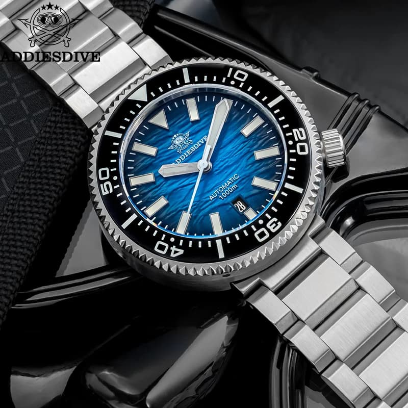 ADDIESDIVE Men's automatic mechanical watches Luxury sapphire crystal 1000m Diver watch Luminous wristwatch with ceramic bezel AR