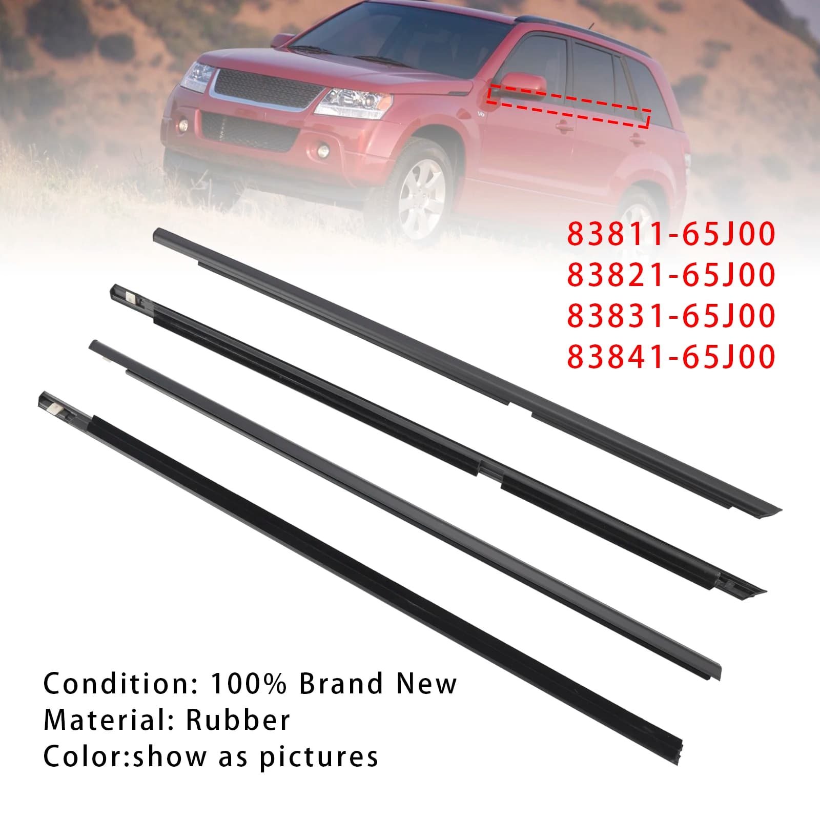 Topteng 4PCS Porta Cintura In Vetro Modanatura Esterna Guarnizione Per Suzuki Grand Vitara 2009-2013