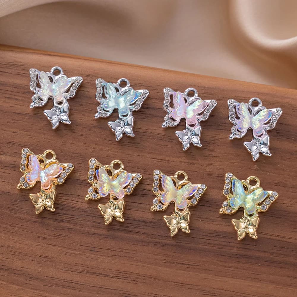 10 pcs/Lot Pendants Animals Butterfly Shaped Pendant for Earrings Make by You Bracelets Necklace Jewelry Creation Accessories Artisanal Results