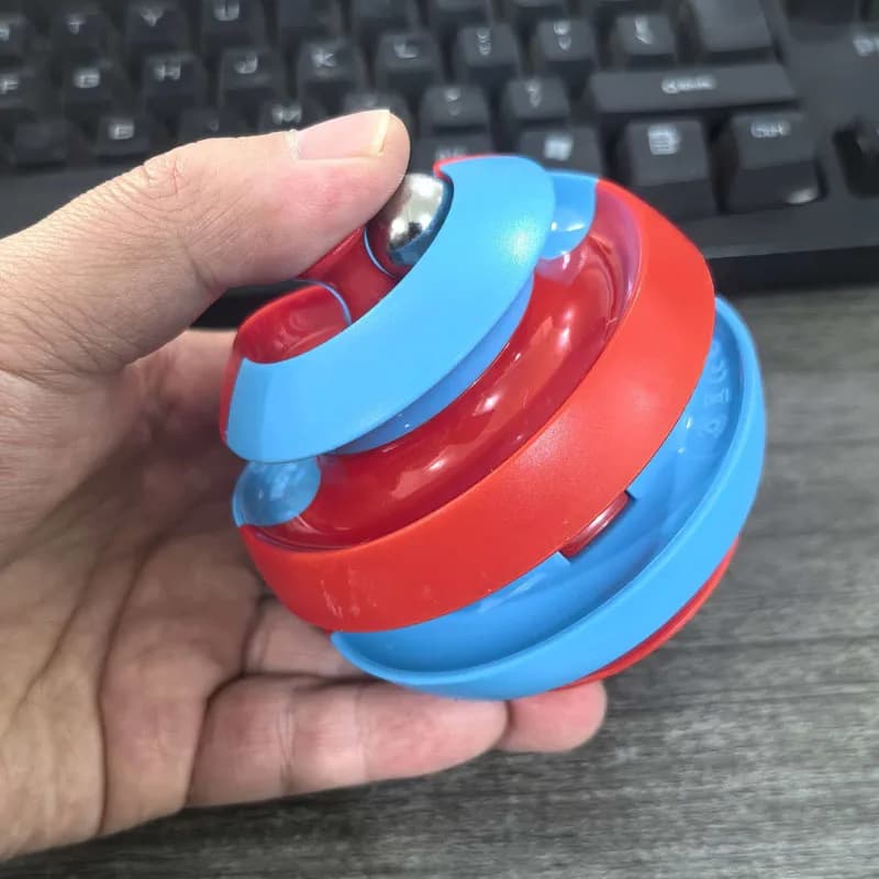 Fidget Spinner Orbit Ball Unico, Grande 8CM, Creativo per Coordinazione Occhio-Mano, Giocattolo Antistress per Adulti e Adolescenti con Autismo e ADHD