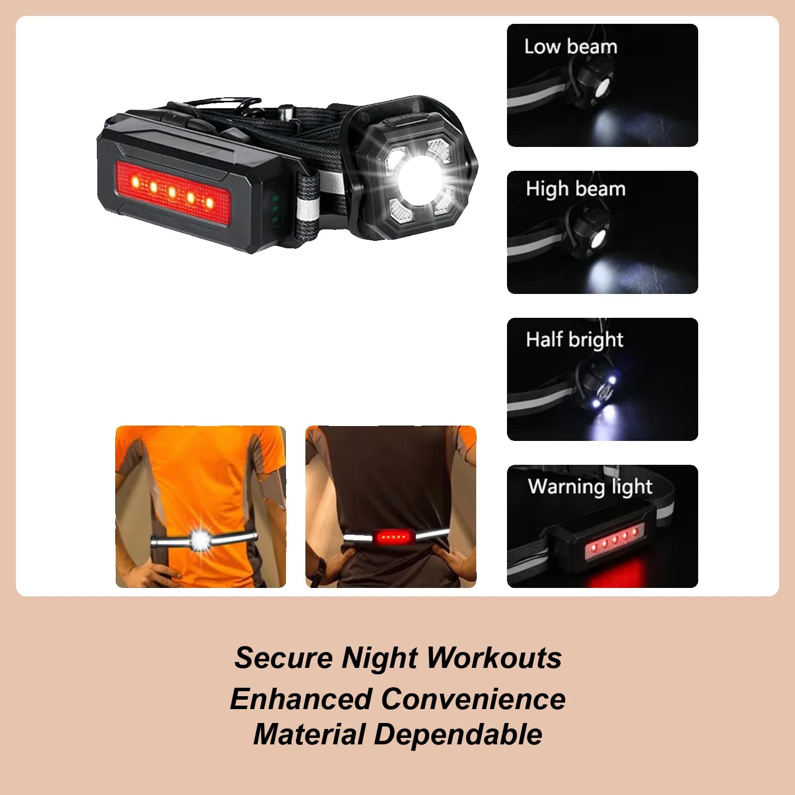 Night Running Light Rechargeable Running Light Night Dimmable Running Light Woman Man Corridors Light Reflective Belt