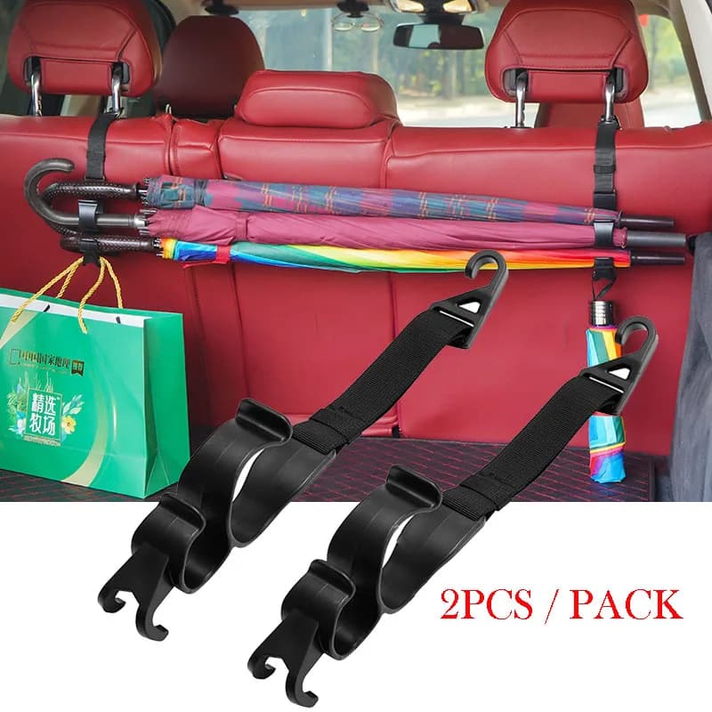 2 pezzi gancio per sedile posteriore dell'auto sedile posteriore multifunzione poggiatesta gancio per appendere portaombrelli gancio per riporre lo schienale del sedile strumento per interni Auto