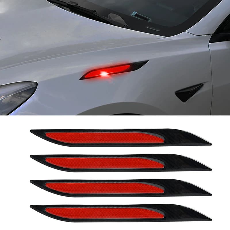 I più nuovi 4 pezzi strisce riflettenti per auto protezione per paraurti adesivo di avvertimento di sicurezza per carrozzeria in fibra di carbonio nastro antigraffio per auto styling automatico