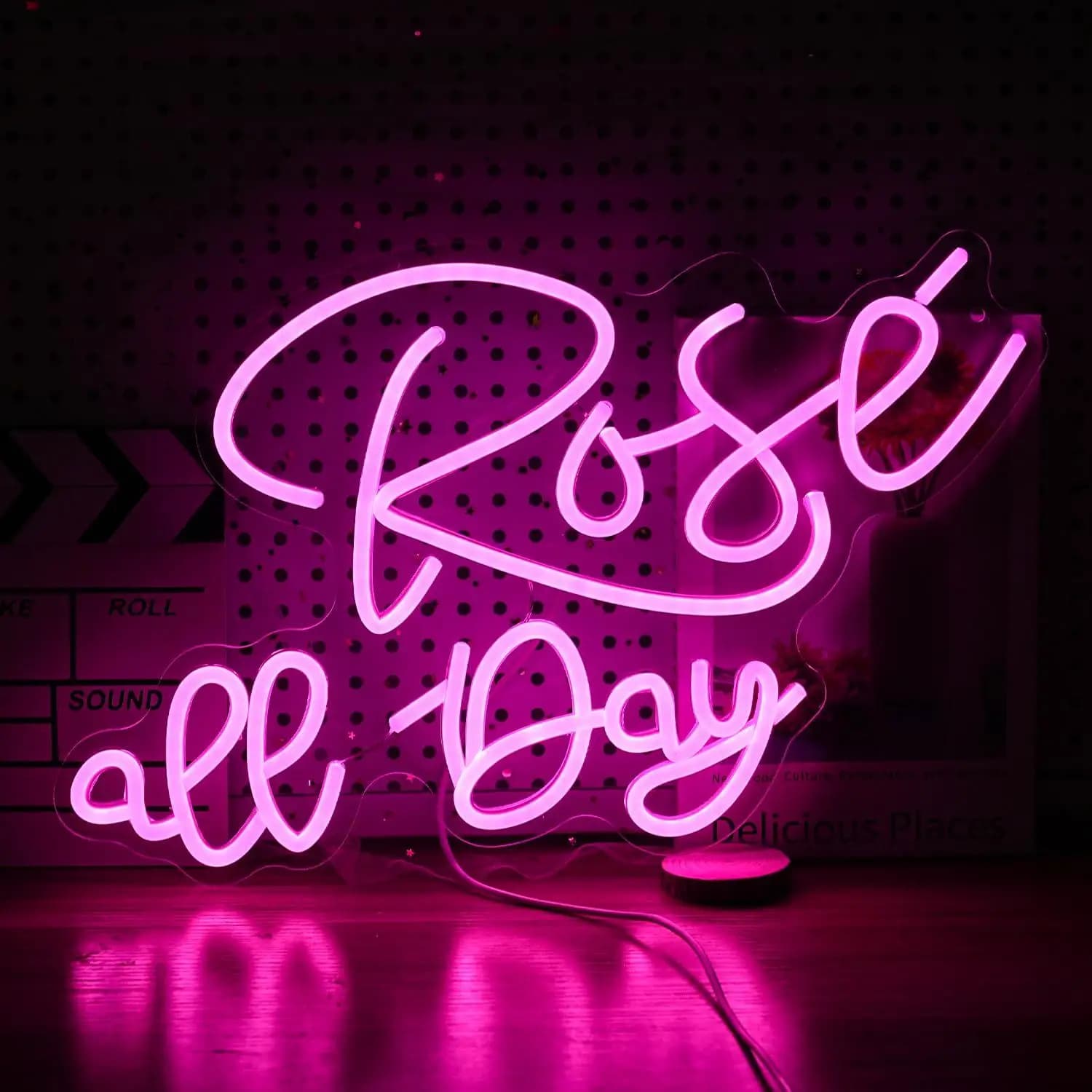 Insegna al neon a forma di rosa, luce al neon a LED dimmerabile per camera da letto, matrimonio, fidanzamento, anniversario, decorazione per feste, regali per innamorati