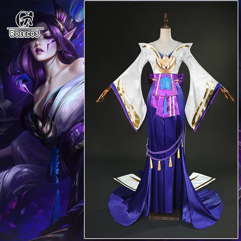 ROLECOS Game LOL Spirit Blossom Morgana Costume Cosplay Game LOL Morgana Cosplay Outfit Halloween Women's Dress New Leather