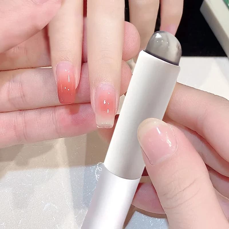 Pennello in silicone per nail art Pennello riutilizzabile per polvere a specchio per l'applicazione di strumenti per manicure Pennelli per unghie in silicone per pigmenti facili da colorare