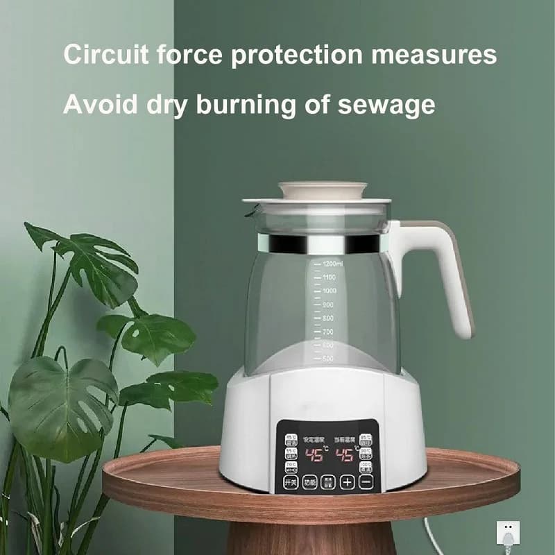 Electric kettle 1.3 liters Thermostat for children Scaldalatte House 24 hours Hot water kettle Multi-functional glass Health pot Teapot Kitchen utensils