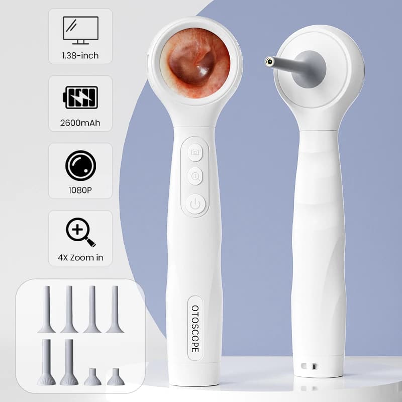 Handheld Visual 4.2mm Ear Scope Otoscope with 1.38'' IPS Screen Ultra Thin 1080P HD Endoscope Camera for Ear Check