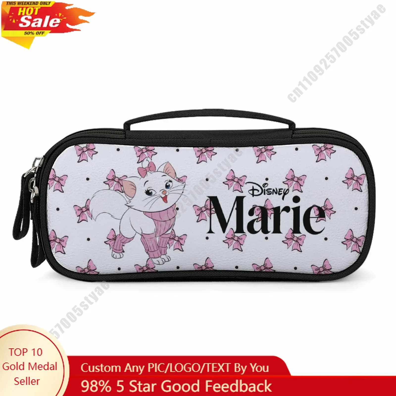 Astuccio Marie con personaggio dei cartoni animati Disney, design personalizzato, creazione personalizzata, regalo per le vacanze, borsa per cosmetici, cosplay