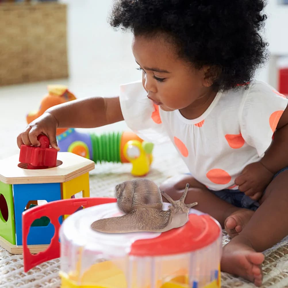 2 Pezzi di Simulazioni di Lumache, Figure Realistiche in Plastica per Decorazione Educativa e da Scrivania per Bambini