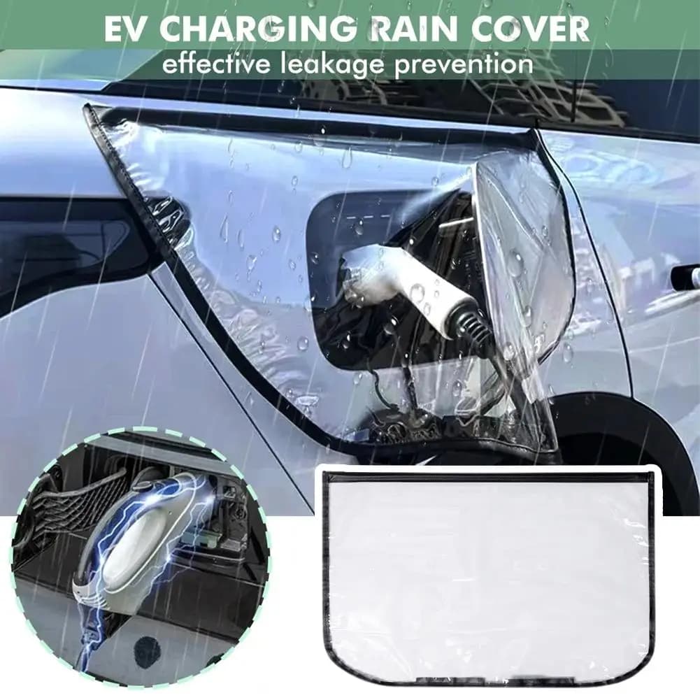 Rain cover for car charging port, EV charger plug cover Magnetic transparent cover for waterproof outdoor charging for electric vehicles