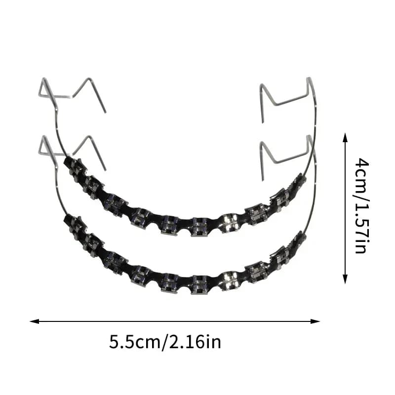 Fashion Braces 1 Pair Colorful Temporary Tooth Decoration With Metal Wires Metal Bracket Orthodontic Ligature Ties High Quality