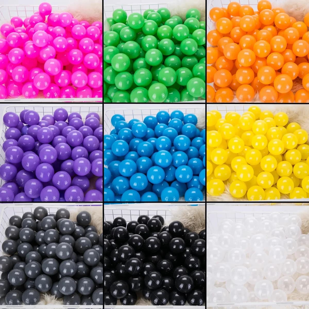 50 Pz 55 MM Palline di plastica per bambini Piscina d'acqua Giochi di palline oceaniche per bambini Swim Pit Play House All'aperto Sport Ball Tende Giocattoli per bambini