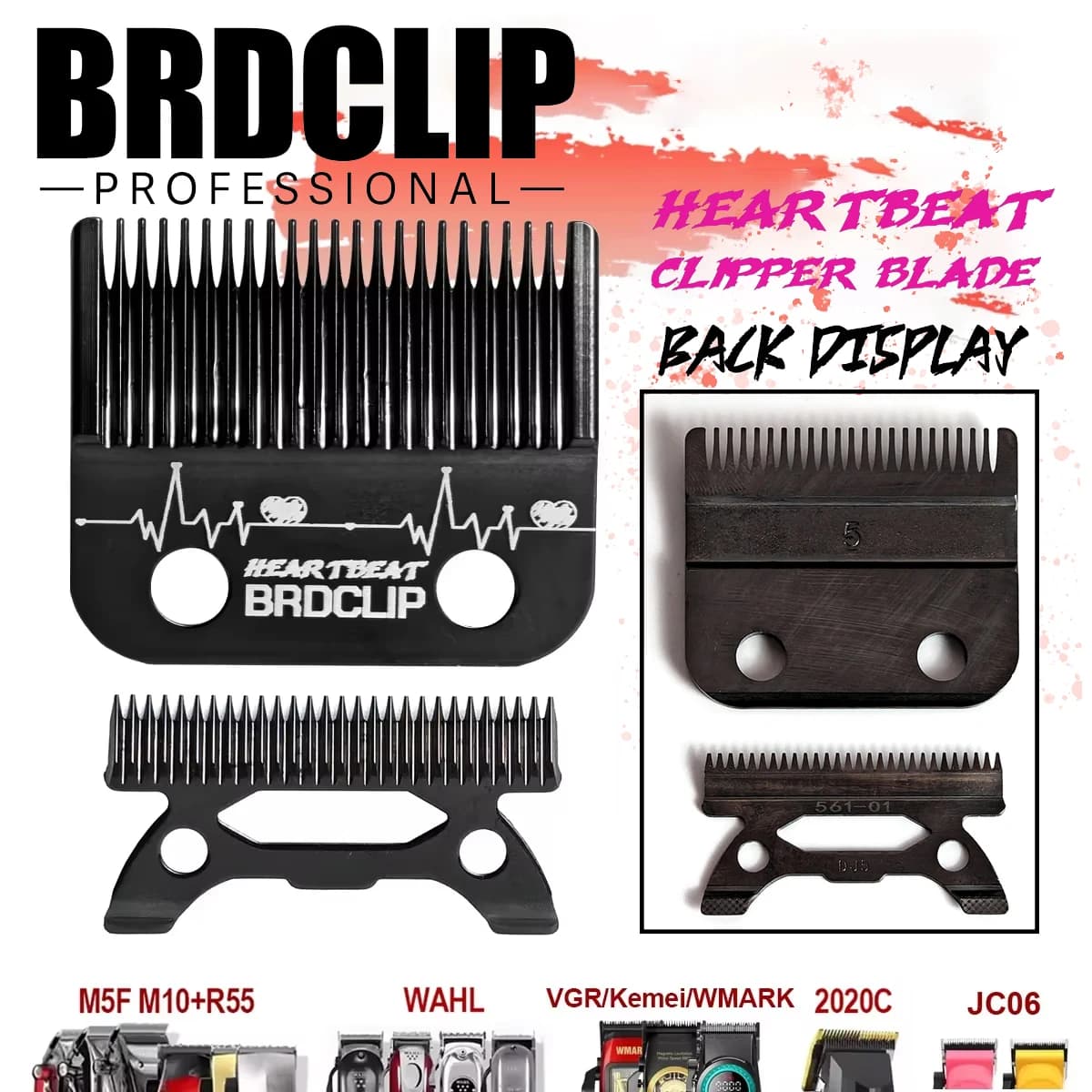 BRDCLIP HEARTBEAT lama BRD106 NG-X1 V001 V003 MRD Sostituisci le lame del nuovo tagliacapelli professionale Rivestimento in carbonio simile al diamante