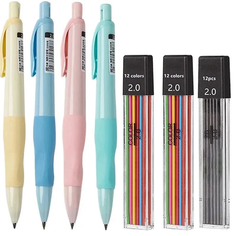 Cute Dolphin 2mm Mechanical Pencils Set Carpenter Drafting HB Pencil 2.0 mm for Drawing Writing Sketching Kawaii School Supplies