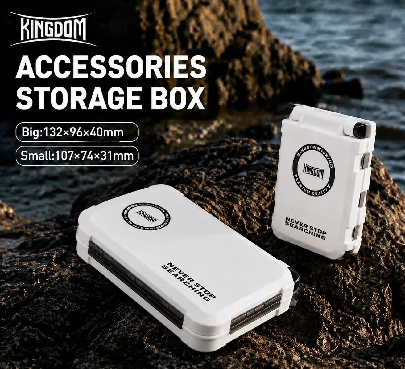 KINGDOM Fishing equipment box Mini fishing spoon box Storage box Flying fishing gear box Fishing accessories