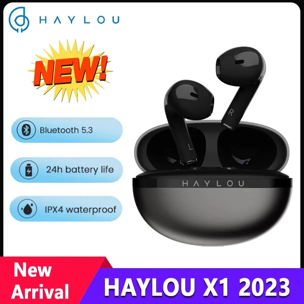 HAYLOU X1 2023 TWS Bluetooth 5.3 Wireless Gaming Headphones Waterproof IPX4 with extended battery life