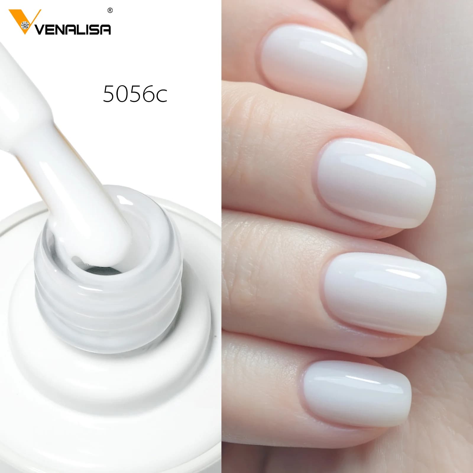 1pc Venalisa Nail Gel Polish Milky White Semi Transparent Hema Free Soak Off UV LED Gel Varnish Soft Brush Round Shape Pigment