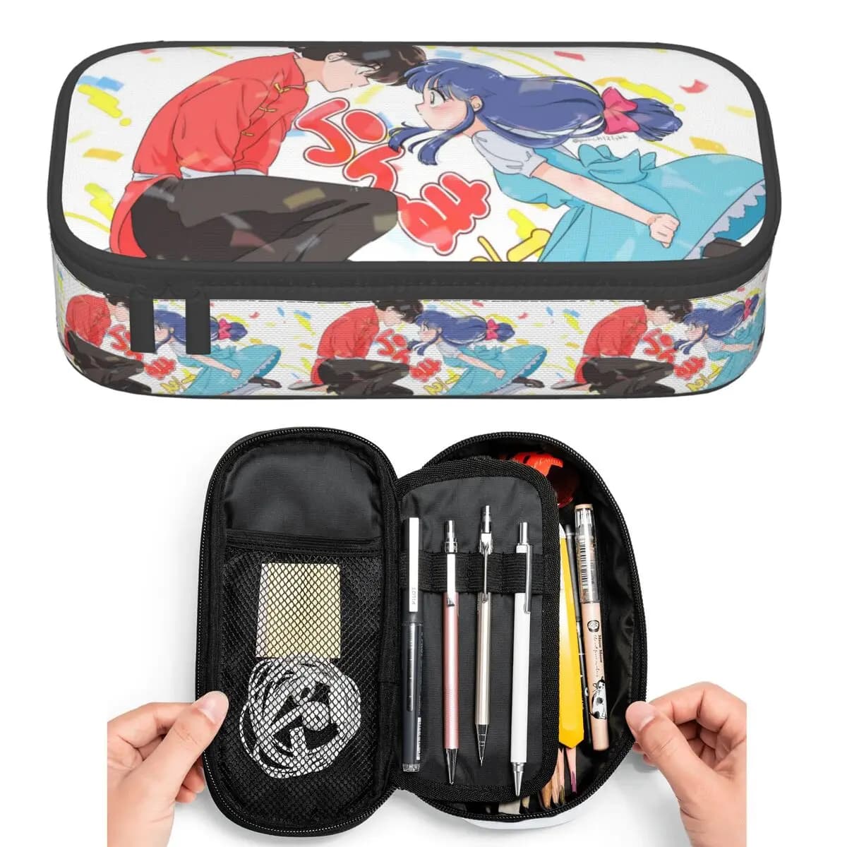 Astuccio per matite anime P Chan Ranma Akane per studenti, portapenne di grande capacità, astuccio portapenne