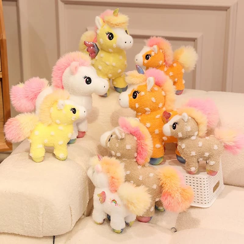 25/30CM Sunshine and Rainbow Horse Plush Toys Soft Stuffed Cartoon Animal Unicorn Doll Nice Birthday Gifts