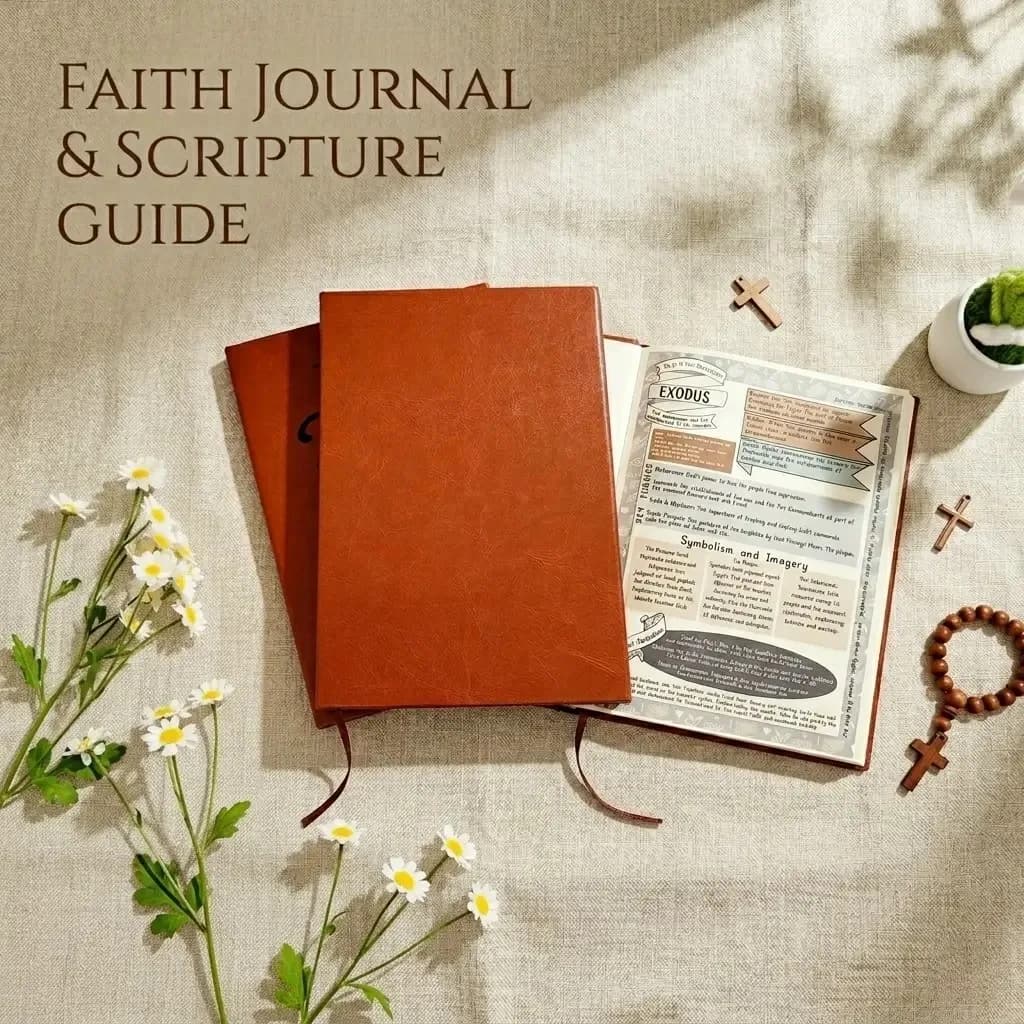 Diario di studio della Bibbia in similpelle, quaderno di preghiera e riflessione quotidiana per donne e uomini, agenda cristiana, regalo per la fede.